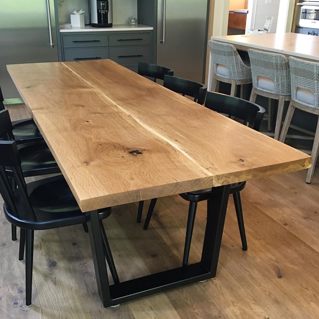 Oak dining table.