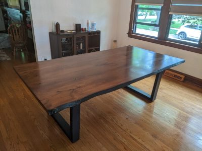 live edge table.